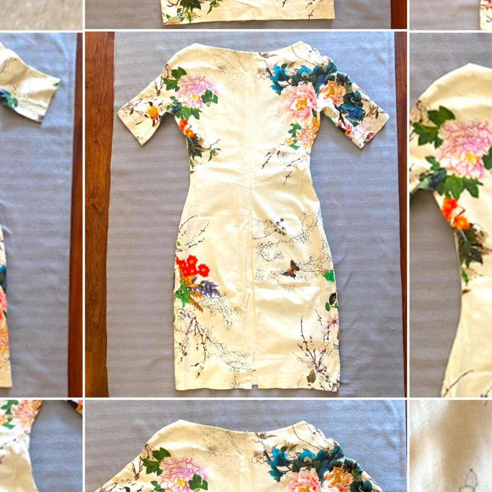 Zara Woman, extra small cotton dress, made in Morocco, Beautiful print.